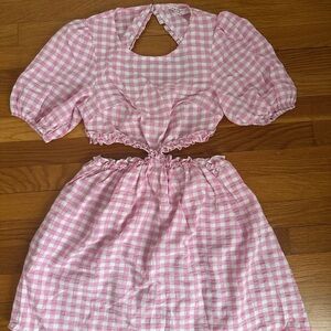 Pink Gingham Two-Piece Set